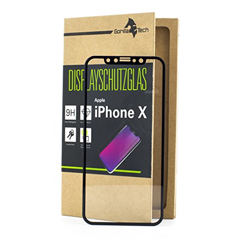Gorilla Tech Panzerglas Apple iPhone X / 10 Schutzfolie Schutzglas Echtglas Schutz 5D SCHWARZ Gorilla Tech Panzerglas Apple iPhone X / 10 Schutzfolie Schutzglas Echtglas Schutz 5D SCHWARZ von Gorilla Tech