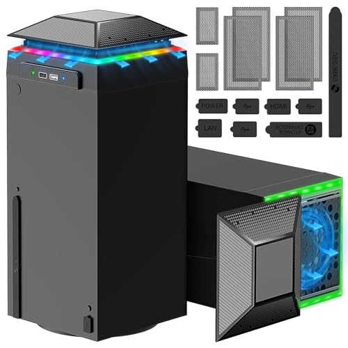 Lüfter für Xbox Series X Konsole, Gorixer AI Control Automatisch/Manuell einstellbare Geschwindigkeit Lüfter Kühler mit Staubschutzfilter&7 RGB Licht, Kühlsystem Horizontal für Xbox Series X Zubehör Lüfter für Xbox Series X Konsole, Gorixer AI Control Automatisch/Manuell einstellbare Geschwindigkeit Lüfter Kühler mit Staubschutzfilter&7 RGB Licht, Kühlsystem Horizontal für Xbox Series X Zubehör von Gorixer