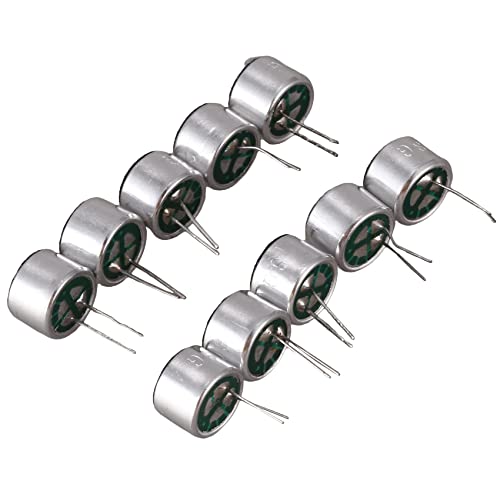 Gosera 10 Stueck 9,7 mm x 7 mm 2 Pin MIC Capsule Elektret Kondensator Mikrofon von Gosera
