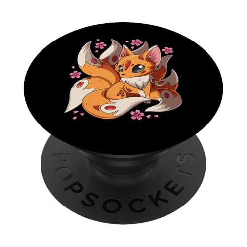 Kawaii Kitsune Fox Japanischer neun Schwanz Fuchs Magische Kreatur PopSockets mit austauschbarem PopGrip von GoshWow