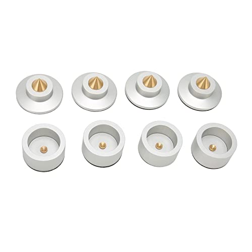 4 Sätze Lautsprecher-Isolationsfüße, Aluminium-Lautsprecher-Spikes-Basispolster, rutschfeste Stoßdämpfer-Fußrasten für Subwoofer für CD-Player-Plattenspieler, Belastung 99,2 Lb von Goshyda
