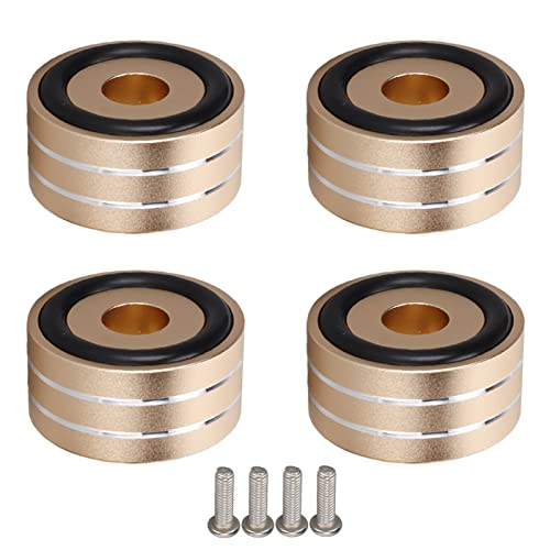4 Stück Lautsprecher-Isolations-Spike-Ständerfuß, 40 X 20 Mm Aluminium-Lautsprecher-Isolationsfußpolster, rutschfeste Gummi-HiFi-Plattenspieler-Isolationsfüße, für DAC-Vers (Gold) von Goshyda