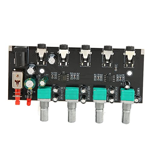 4-Wege-Stereo-Sound-Mixer-Board, 4 In 1 Out, 2-fache Verstärkung, Unabhängige Lautstärkeregelung, 3,5-mm-Kopfhörerbuchse, Sound-Mixer-Board für Multi-Keyboard-Rigs-Aufnahmen von Goshyda