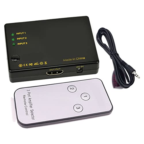 4K 3x1 HDMI Switcher, 3 in 1 Out HDMI Switch Selector mit IR Fernbedienung, 3 Port HDMI Splitter Box Hub für PC, DVD Player 4K 3x1 HDMI Switcher, 3 in 1 Out HDMI Switch Selector mit IR Fernbedienung, 3 Port HDMI Splitter Box Hub für PC, DVD Player von Goshyda