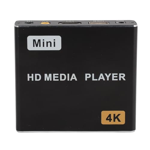 4K-HD-Mediaplayer mit Fernbedienung, Digitaler Full-HD-MP4-Videoplayer, Unterstützt HDMI, AV, Zwei USB-Anschlüsse, HDMI Bis zu 7.1 Surround Sound, H.265-Dekodierung (EU-Stecker) von Goshyda