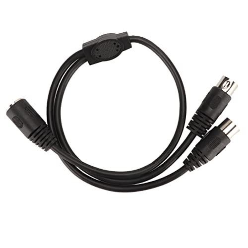 5-poliges DIN-Verlängerungs-Splitterkabel, 90-Grad-Winkelstecker-Stecker auf Zwei 2-polige 5-polige DIN-Y-Splitter-MIDI-Kabeladapter, für MIDI-Keyboard-E-Piano von Goshyda