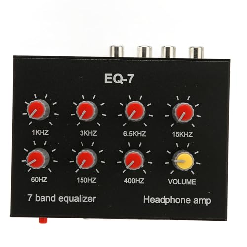 Goshyda 7-Band-Car-Audio-Grafik-Equalizer, 3,5-mm-Eingangsschnittstelle Unterstützt 4-poligen Stecker, 5-fache Verstärkung, Zweikanalton, 7-Band-Sound-Equalizer von Goshyda