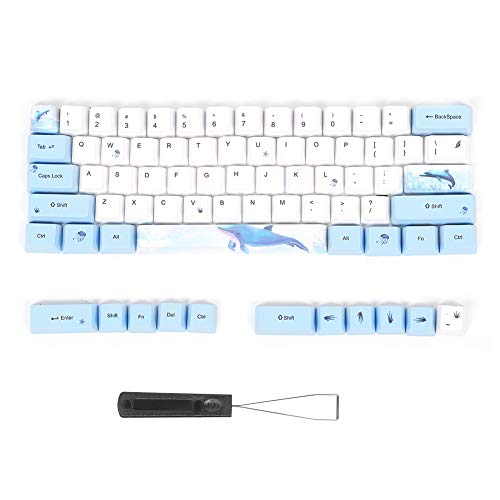73PCs Sublimation Keycaps, PBT Material Niedliches Muster Mechanische Tastatur Keycaps PC-Teile, Universal für mechanische Tastatur (6064 Penguin)(6064 Delphin) von Goshyda