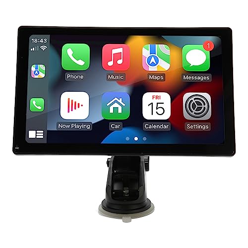 9-Zoll-Autoradio-Audio-Bluetooth-MP5-Player, 1024 X 600 IPS-Touchscreen-Auto-FM-Multimedia-Radio, mit 12-LED-Rückfahrkamera, Unterstützung für Carplay für Android Auto von Goshyda