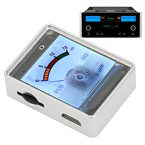 Audio-VU-Meter, 1,3-Zoll-Display, Aluminiumlegierung, 42 DB, Analoges VU-Meter, Sprachaktivierter VU-Panel-Pegelverstärker, Schallpegelanzeige für Stereoverstärker von Goshyda