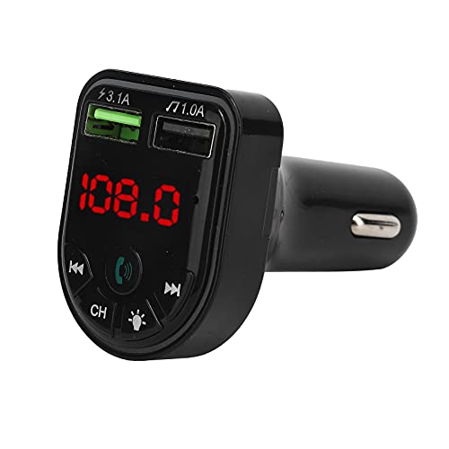 Auto-Bluetooth-FM-Transmitter,Auto-FM-Transmitter Bluetooth 5.0 MP3-Player USB2.0-Telefonaufladung mit Buntem Umgebungslicht,zum Fahren von Goshyda