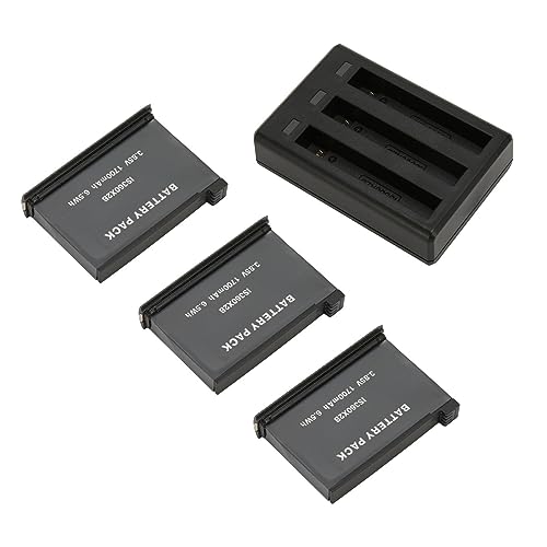 BC IS360X2B für Insta 360 X2 Kamera-Akku-Ladegerät, 3 Steckplätze Action-Kamera-Akku-Ladegerät für Insta 360 X2, 3 Stück 1700 MAh Kamera-Akkus von Goshyda