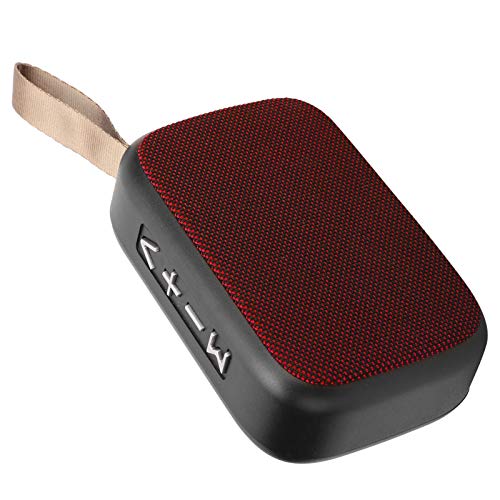Bluetooth-Lautsprecher, Tragbarer Drahtloser Lautsprecher, -Musiklautsprecher, 400 MAh, HIFI, Subwoofer, Dröhnender Bass, USB, mit FM-Radio(rot) von Goshyda