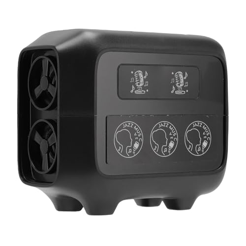 Bluetooth-Lautsprecher mit Kabellosem Ladegerät, Tragbarer USB-Lautsprecher mit Digitaler Weckerunterstützung, für das Schlafzimmerbüro Am Bett (Black) von Goshyda