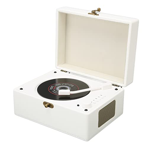 CD-Player mit Zwei Lautsprechern, Stereo-Sound, Tonabnehmerkopf und -Funktion, Vielseitig Einsetzbar für Zuhause, Erwachsene, Studenten (White) von Goshyda