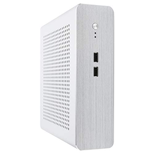 Computergehäuse aus Aluminium, Gaming-PC-Gehäuse, Small Desktop-Computergehäuse für ITX, für Wohnzimmercomputer, Hotelcomputer, Digital Signage(Silber) von Goshyda