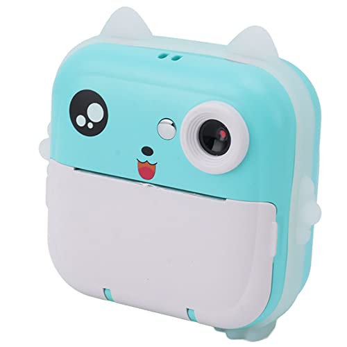 Digitaldruckkamera für Kinder, 1080P-Sofortbildkamera für Kinder, Kinder-Camcorder, Kleinkindkamera mit Druckpapier, Unterstützt Automatischen Fokus (Blau Grün) von Goshyda