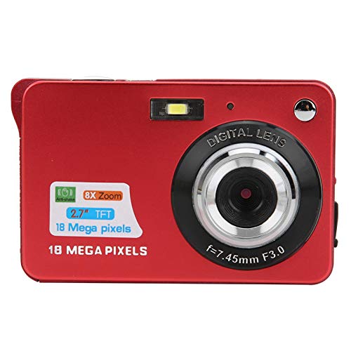 Digitalkamera, 2,7 Zoll TFT Liquid 18 MP Display 8X Zoom Karte Digitalkamera Eingebautes Mikrofon Kamera mit(rot) von Goshyda