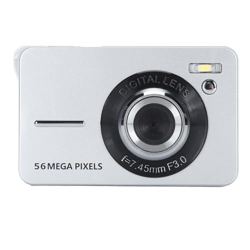 Digitalkamera, 4K 56MP 20X Digitalzoom-Videokamera mit 2,7-Zoll-Bildschirm, Integriertem Fülllicht, Tragbare Anti-Shake-Vlogging-Kamera für Reisen (Silver) von Goshyda