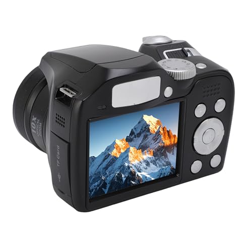 Digitalkamera, 4K 60 M UHD DSLR -Kamera mit 12 -Fach Optisch Zoom 6X Digital Zoom, Eingebauter LED -Blitz für Reisefotografie (Black) von Goshyda