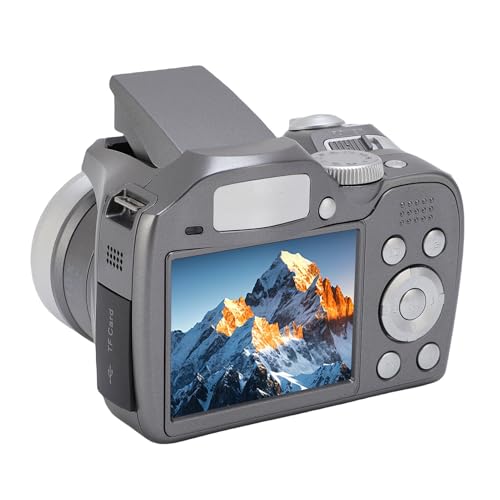 Digitalkamera, 4K 60 M UHD DSLR -Kamera mit 12 -Fach Optisch Zoom 6X Digital Zoom, Eingebauter LED -Blitz für Reisefotografie (Silver) von Goshyda
