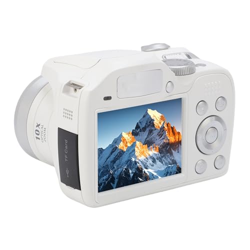 Digitalkamera, 4K 60 M UHD DSLR -Kamera mit 12 -Fach Optisch Zoom 6X Digital Zoom, Eingebauter LED -Blitz für Reisefotografie (White) von Goshyda