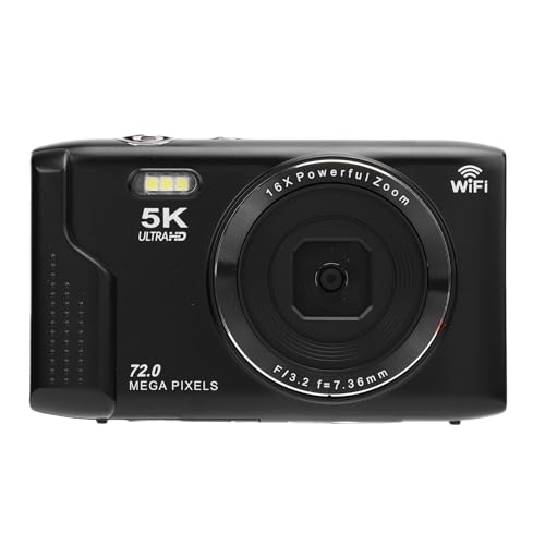 Digitalkamera, 5K 72MP Ultra HD Autofokus WiFi Vedio -Kamera für Fotografie, 16x Digital Zoom, Eingebauter LED -Blitz, Kompakte Kleine Kamera für Jungen Mädchen Kinder (64GB) von Goshyda