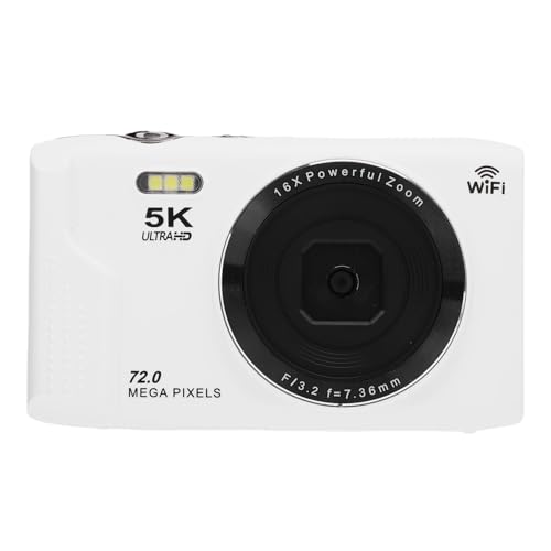 Digitalkamera, 5K 72MP Ultra HD Autofokus WiFi Vedio -Kamera für Fotografie, 16x Digital Zoom, Eingebauter LED -Blitz, Kompakte Kleine Kamera für Jungen Mädchen Kinder (64GB) von Goshyda