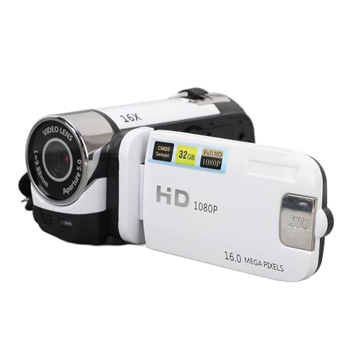 Digitalkamera, HD 1080P 16 MP Anti-Shake-Video-Camcorder-Kamera, 16-facher Digitalzoom-Vlogging-Kamera mit 2,7 Zoll um 270° Drehbarem Bildschirm, Kompaktkamera für von Goshyda