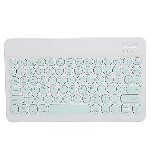 Drahtlose Bluetooth-Tastatur, Runde Kappe 10 Zoll, Tastatur Im Scherenstil, Stilvolles Erscheinungsbild, für Smartphones, Tablets, Laptops und Desktop-Computer(Grün) von Goshyda