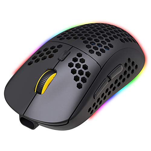 Drahtlose Maus, T90 Drahtlose Lademaus 3 Modi BT3.0 + 5.0 + 2.4G RGB-Beleuchtung Einstellbare DPI für Desktop-Computer, Laptops, Tablets, Mobiltelefone und Andere Geräte von Goshyda