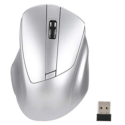 Drahtlose Maus, USB 2.4G Drahtlose stille Computermaus Ergonomisches Design Silber, Plug-and-Play, für Schlafzimmer-, Bibliotheks- und Büroarbeiten von Goshyda