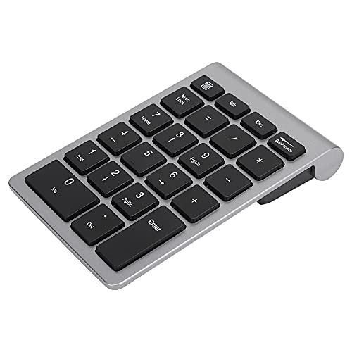 Drahtlose Nummernblöcke, -Ziffernblock Numpad 22 Tasten Tragbare 2,4-GHz-Finanzbuchhaltungs-Nummerntastatur mit Empfänger für Laptop-PC-Desktop-Notebook (Eisengrau) von Goshyda