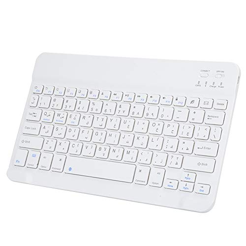 Drahtlose Tastatur, 10-Zoll-Ultradünne drahtlose Tastatur Arabisch Spanisch Russisch Bluetooth-Tastatur für intelligente Bluetooth-Computerzubehör(Arabisch) von Goshyda