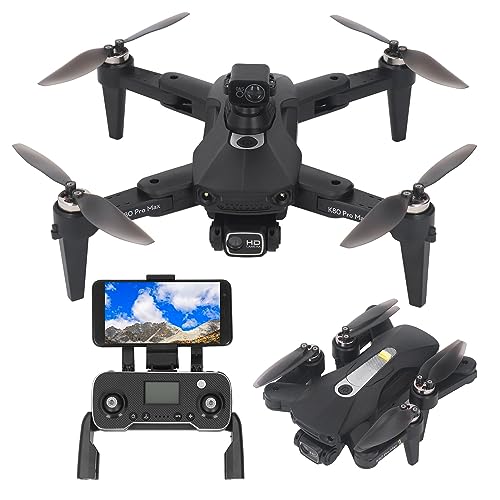 Drohne mit Kamera, 8K Dual Lens WiFi Faltbare Drohne mit GPS, Hindernisvermeidung, 360°-Drehung, Höhenhaltung, Gestenfotografie, für Anfänger, Erwachsene von Goshyda