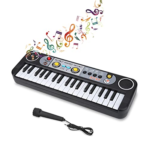 E-Piano, mit Mikrofon, 37 Tasten, elektrischem Digital Keyboard Piano, Kinderspielzeug, zum Spielen im Innen- oder Außenbereich von Goshyda