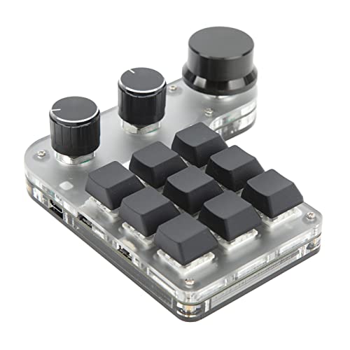 Einhändig Programmierbare Mechanische Tastatur, 9 Tasten, 3 Knöpfe, Programmierbare RGB-Makrotastatur, Benutzerdefinierte Tastenkombination, Dual-Mode-Verbindung, von Goshyda
