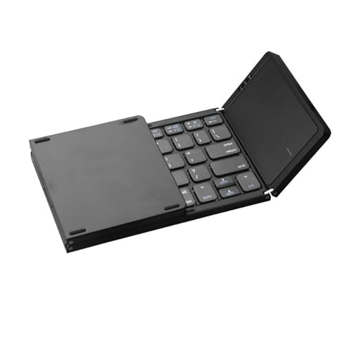 Faltbare Bluetooth-Tastatur, Tragbare -Wireless-Klapptastatur mit Touchpad, Wiederaufladbare, Ultraschlanke 3-Fach-Tastatur für Telefon, Tablet, Laptop von Goshyda