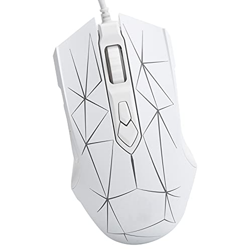 Gaming Wired Mouse, AJAZZ 7 7-Gang-DPI 7-Tasten, Einstellbare Software-Makroantrieb, Atemlicht, Ergonomisches Spiel USB-Computer Mäuse RGB-Gamer, für Desktop-Laptop-PC(Weiß) von Goshyda