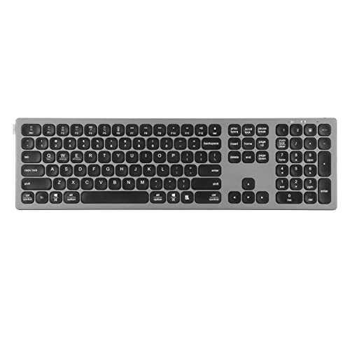 Goshyda 110 Tasten Bluetooth-Tastatur, Tragbare Kabellose Tastatur mit Ziffernblock, Wiederaufladbare Ergonomische Tastatur in Voller Größe für PC-Laptops, Tablets von Goshyda