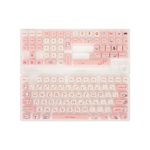 Goshyda 131 Tasten Mechanische PBT-Tastatur-Tastenkappen mit Cartoon-Farbsublimation, Kontrastfarben, für PC-Gaming-Heimwerker von Goshyda