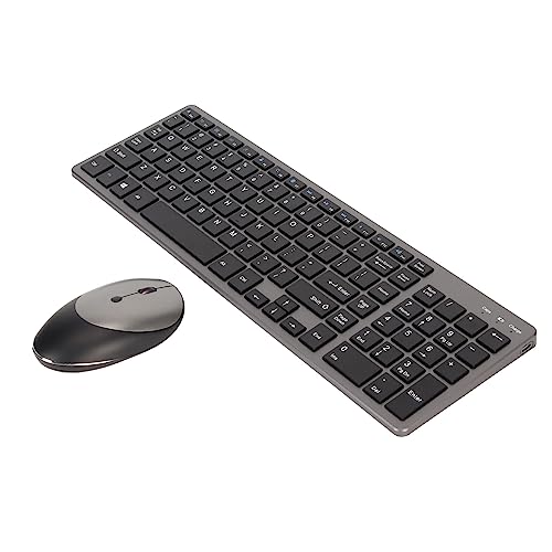 Goshyda 2,4 G Kabellose Tastatur und Maus-Kombination, 102 Tasten, Ultraschlanke, Wiederaufladbare Tastatur und Ergonomisches Maus-Set, Kompakte Scherenschalter-Tastatur für Desktop-PC, von Goshyda