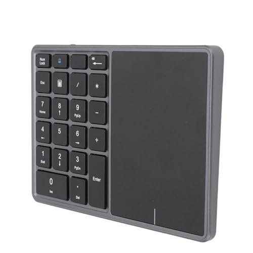 Goshyda 22 Tasten Kabelloser Ziffernblock, Bluetooth 4.2 2,4 G Kabelloser Nummernblock mit Touchpad, Tragbare Finanzbuchhaltungs-Nummerntastatur, für Laptop, PC, Desktop, Notebook von Goshyda
