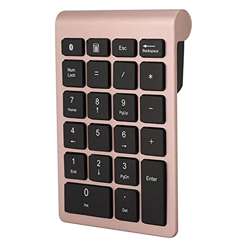 Goshyda 22 Tasten Numerisches Tastenfeld, Bluetooth Wireless Keyboard, Portable Financial Accounting Wiederaufladbarer Nummernblock, für Laptop Desktop, PC(Roségold) von Goshyda