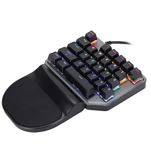 Goshyda 27 Tasten Einhand-Tastatur, Mechanische -Tastatur, RGB-Tastatur mit Bequemem Griff, Für PC-Computerspiele, Für Home Office von Goshyda