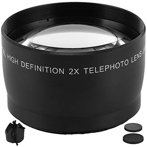 Goshyda 2X Teleobjektiv für Kameraobjektive mit einem Filterdurchmesser von 55 mm, optisches Glas + Korrosionsbeständiges Objektiv aus legiertem Material von Goshyda