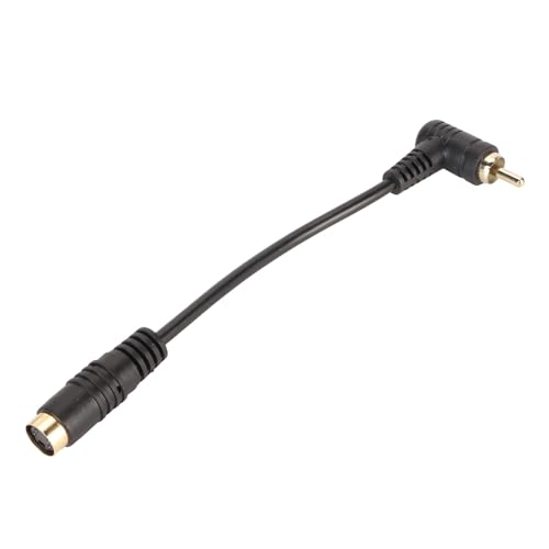 Goshyda 4-poliges Video-Buchse auf 90-Grad-Cinch-Stecker-Kabel, Din-4-poliges auf -Composite-Stereo-Audio-Anschluss-Adapter-Verlängerungskabel, für PC-TV-CCTV Goshyda 4-poliges Video-Buchse auf 90-Grad-Cinch-Stecker-Kabel, Din-4-poliges auf -Composite-Stereo-Audio-Anschluss-Adapter-Verlängerungskabel, für PC-TV-CCTV von Goshyda