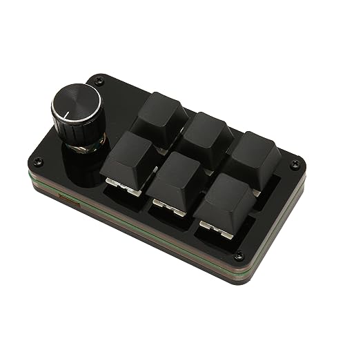 Goshyda 6-Tasten-Tastatur mit Drehknopf, Makroprogrammierung, Hot-Swap-fähig, Mechanische Tastatur mit Blauem Schalter für Arbeitsspiele, Anpassbar, Trennbares Kabel von Goshyda