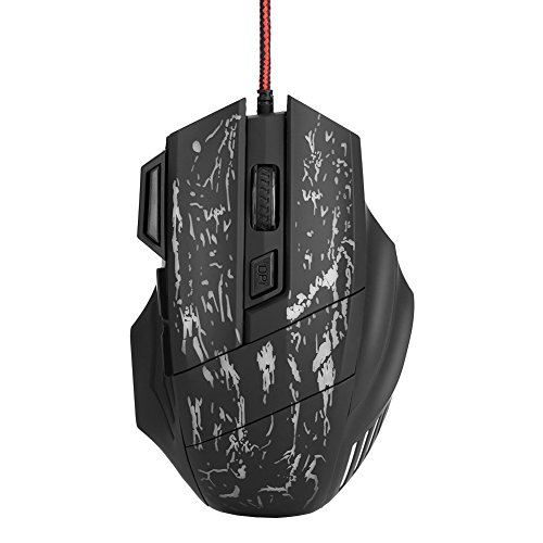 Goshyda 7 Tasten Gaming Mouse, Game Mouse, Breathing Light 7-Farben-Computer für Game Player Game Competition Desktop von Goshyda