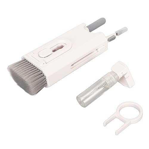 Goshyda 8-in-1-Reinigungsset mit Spray, Multifunktionales Elektronik-Reinigungsset, Tastatur-Reinigungsset, Reinigungsstift, Bürstenwerkzeuge für Ohrhörer, Kopfhörer, Tastatur (Weiß) von Goshyda
